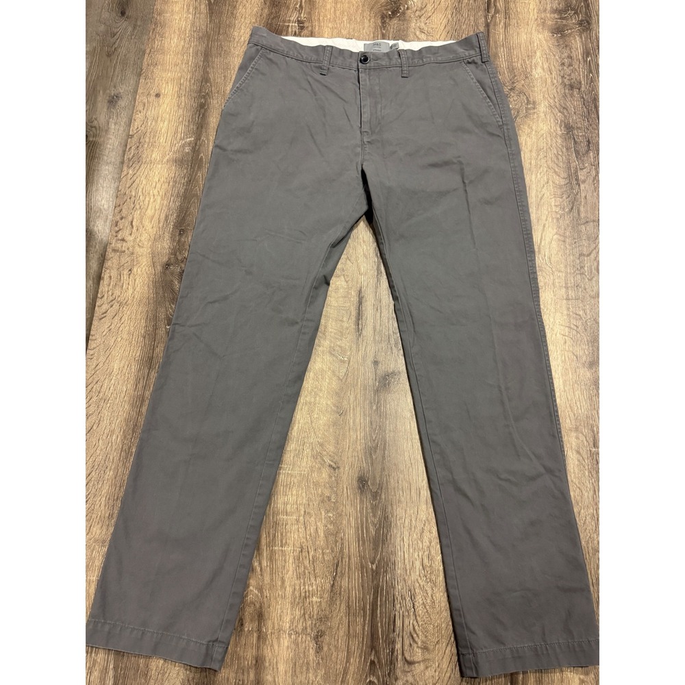 M&S Collection Mens Straight Leg Chinos Grey Cotton Trousers 36x33 T17 6373M